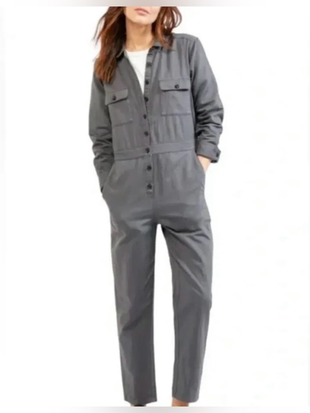 Outerknown S.E.A. Jumpsuit Organic Cotton Storm Grey Size XS NWT
